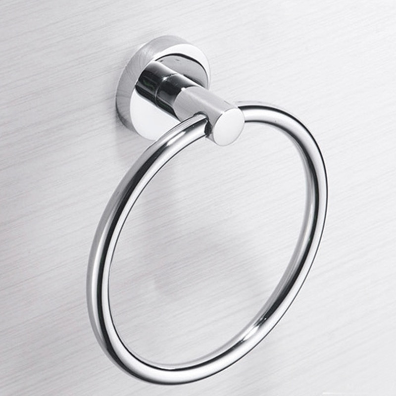 Towel Ring Bath Wall Mounted Chrome Towel Ring Hand Rack Roll Rail Towel Holder Toilet Furnitures Bathroom Hardware tools