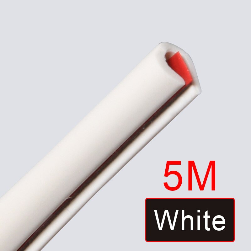 Wonderlife 1/5m bildørs kant gummi beskyttelseslister sidedøre lister side antislid beskyttelse bildør fra bunden diy: 5m- hvide