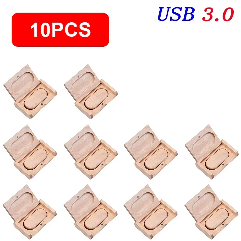 10PCS/Lot Wood USB 3.0 Flash Drive 64GB Pen usb 128GB Pen Drives U Disk 32GB Memory Stick Free LOGO Photography Wedding: black / 256M