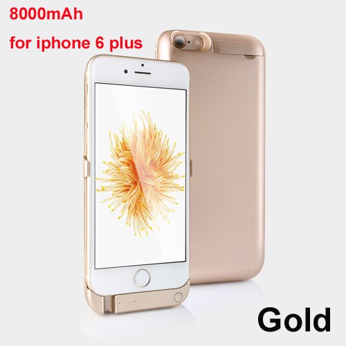 Portable Battery Charger Case for IPhone 6 6S plus Battery Power Case Ultra Slim External Back Pack for Iphone 6 s Charging Case: For I6 Plus Gold