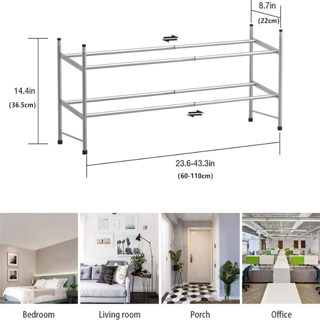 Zapatero apilable, estante de Metal de hierro expandible y ajustable, organizador de zapatos, organizador de zapatos para dormitorio, sala de estar