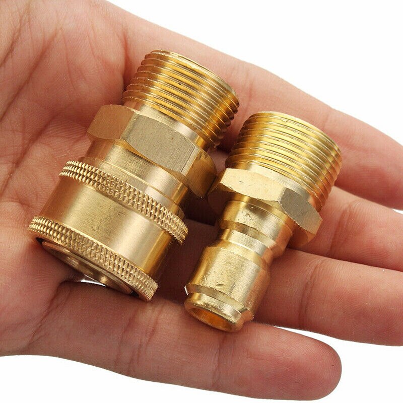 3/8 M22 Quick-Release Brass Adapter Connecter Coupling Fitting Pressure Washer