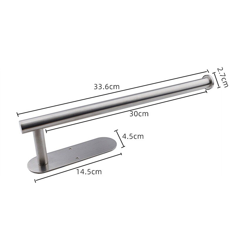 Stainless Steel Paper Towel Holder Rack Toilet Kitchen Roll Paper Holder Self-adhesive Kitchen Toliet Accessories: B-silver