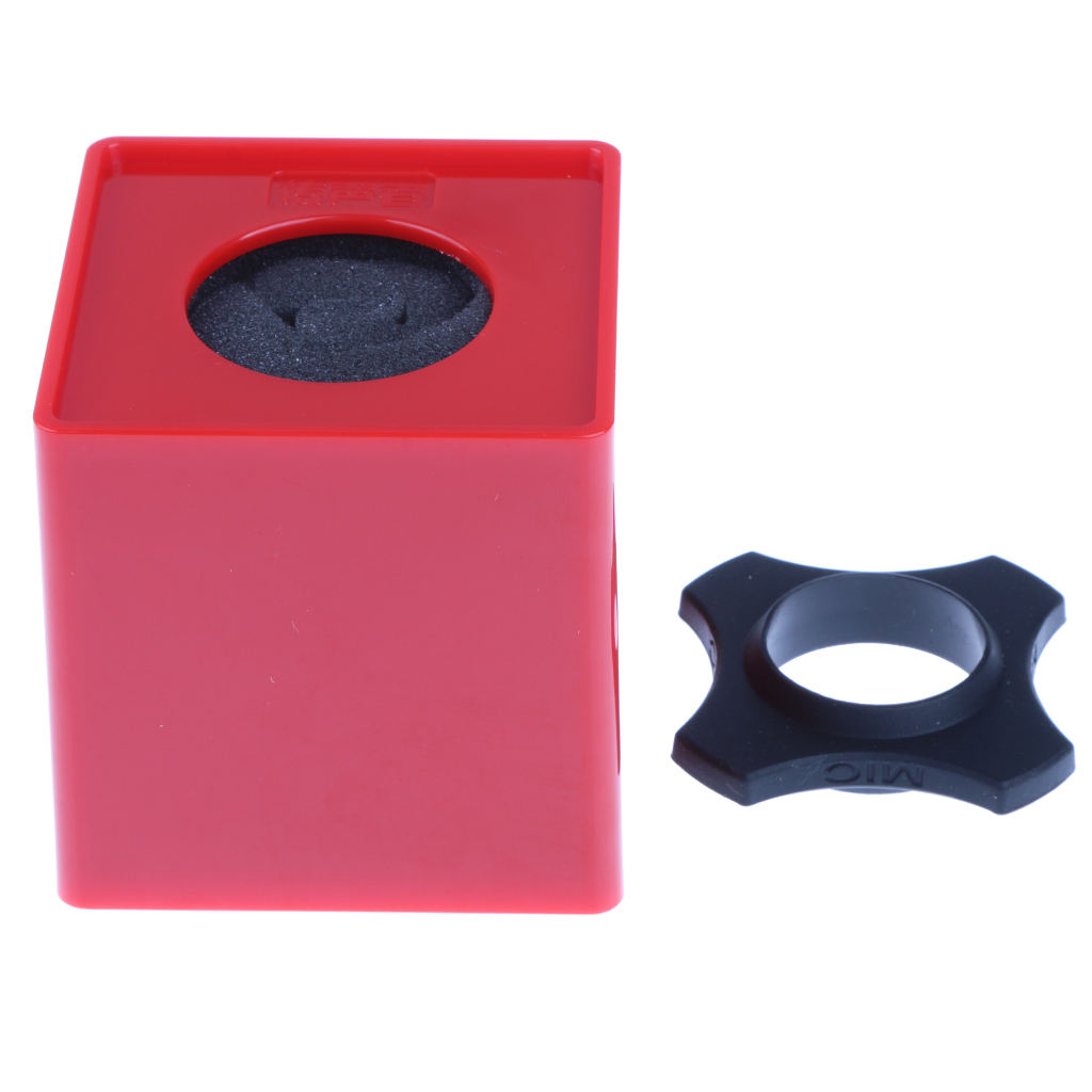 Handheld Microphone Shock Mount Mic Speaker Stand Cube Station Logo 45mm Hole: Red