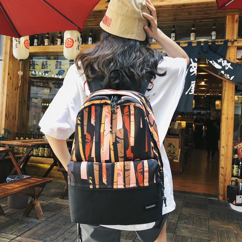 jugendlich Schule Taschen für Teenager Mädchen Rucksack Frauen Bookbags Leichte Oxford Schwarz Graffiti Patchwork Schüler schul Weiblichen