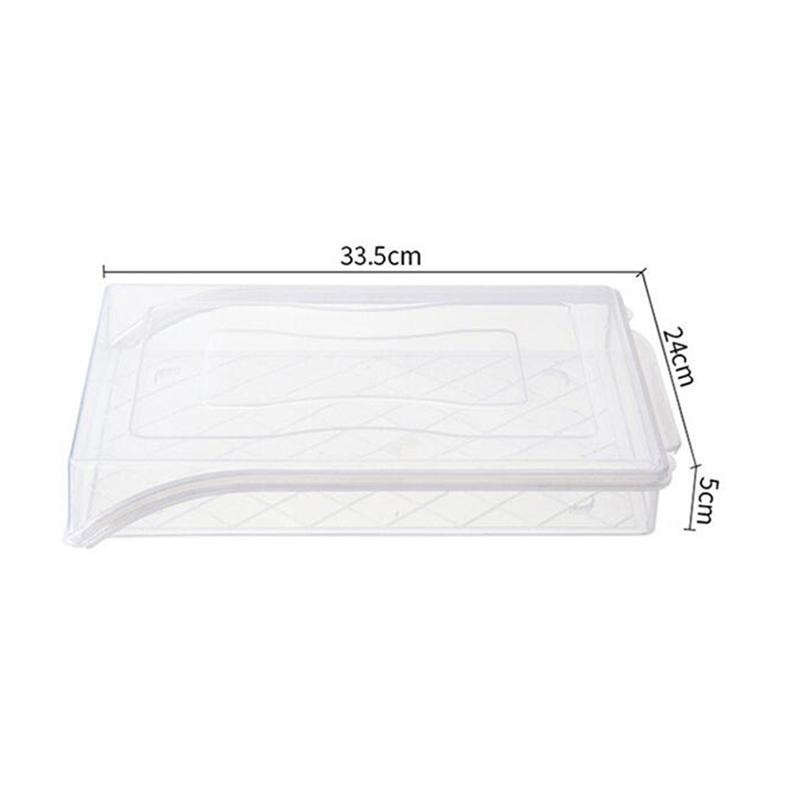 1 pc dumplingsbricka plast ett lager förseglad matbehållare förvaringslåda kyl crisper kyl och frys mat färsk hållning