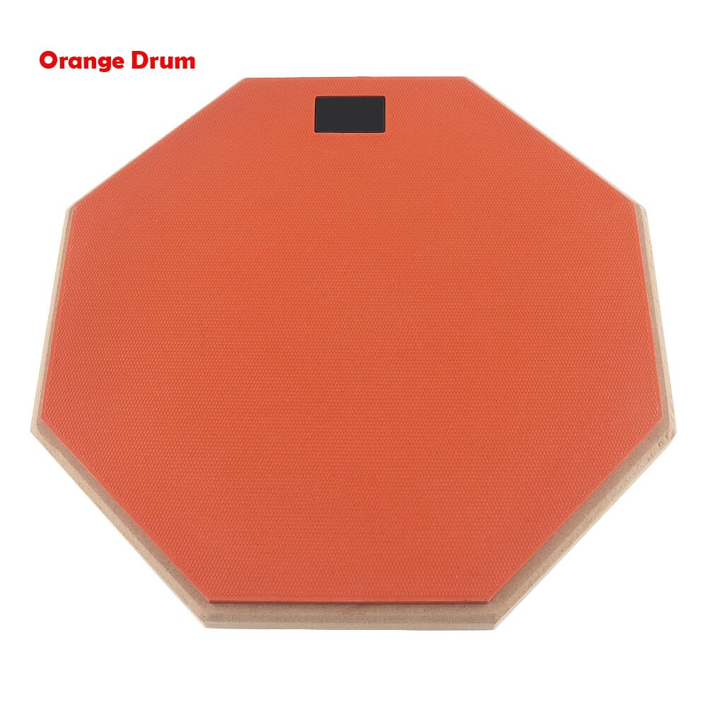 12 Inch Rubber Wooden Dumb Drum Practice Training Drum Pad with Stand / Stick Optional for Percussion Instruments Parts: Orange Drum