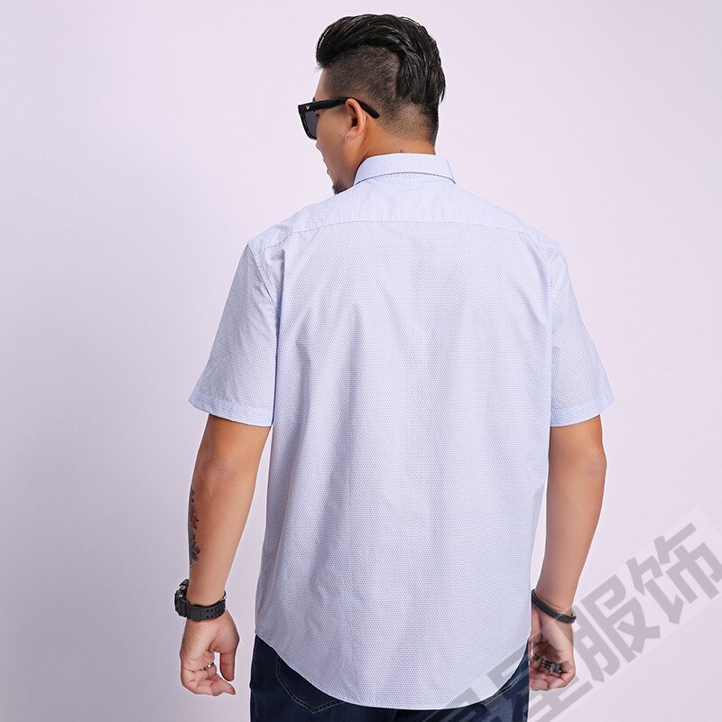 Pluss 8xl 6xl 5xl 4xl menn skjorte våren kortermet turn-down krage kjole prikkete print fritidsskjorte herre camisas