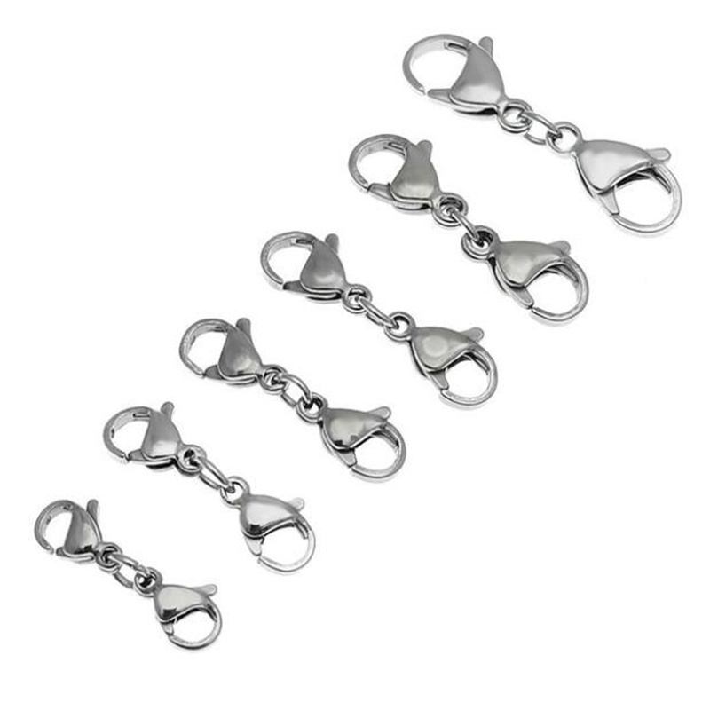 5 Stks/partij Roestvrij Staal Dubbele Knoop Kreeft Gesp Haken Sluiting Accessoire Connector Voor Diy Armbanden Sieraden Maken