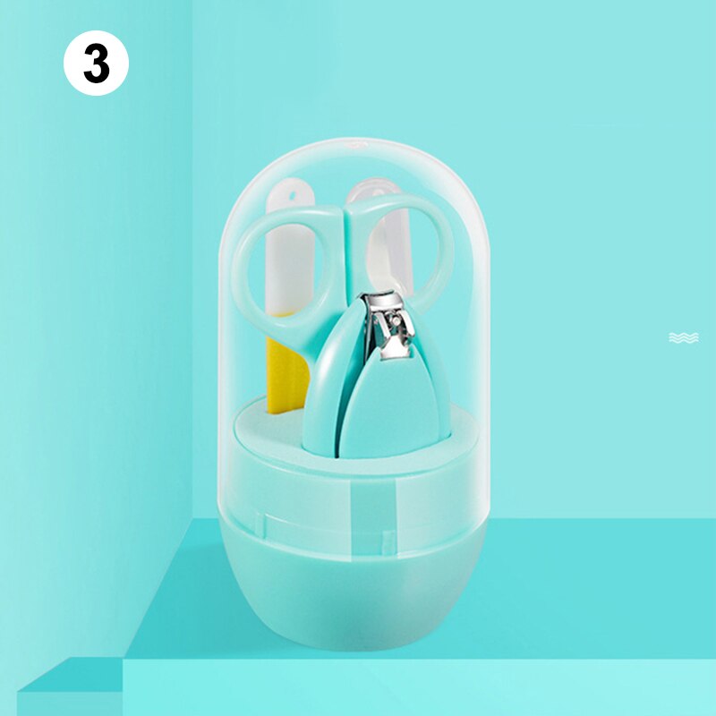 4- i -1 baby nagelvårdsset med sött fodral baby nagelklippare sax nagelfil pincett baby manikyr kit nsv 775: 3th