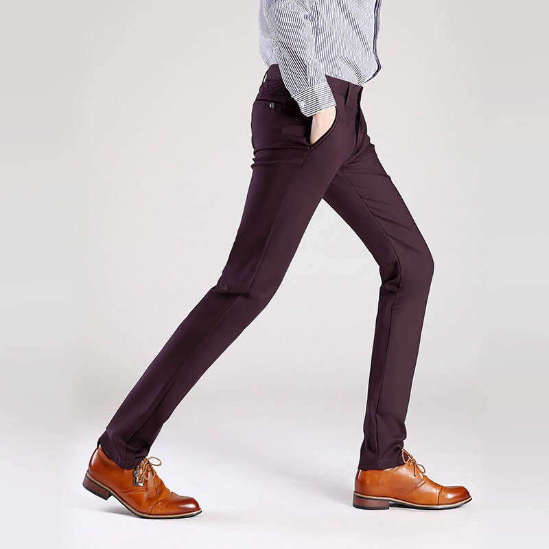 Mænd kjole bukser plus størrelse formelle bukser slim fit bukser bryllup mænd sorte jakkesæt bukser business casual herre kjole bukser