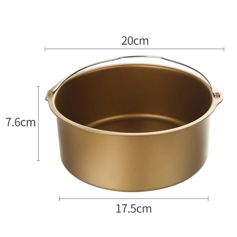 6/7/8 tommer non-stick luftfrituregryde kageform tønde bagepande bakke stegekurv