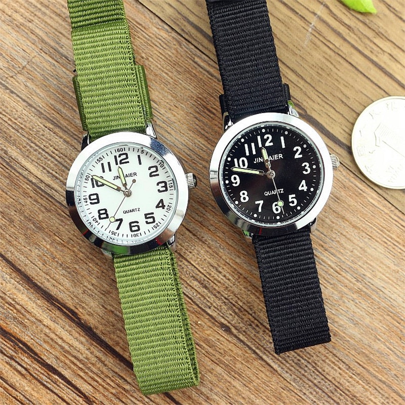 simple boys and girls learn to time number quartz watch kids luminous hands tutor nylon sports Dibujos de reloj