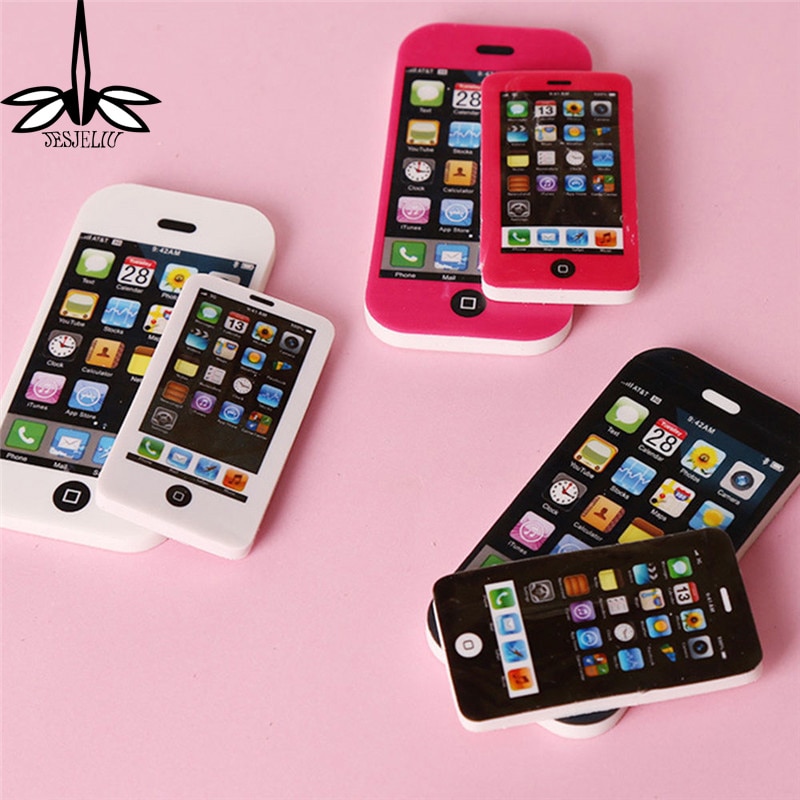 2pcs/lot Big Size iPhone Shaped Rubber Pencil Erasers Students Stationery