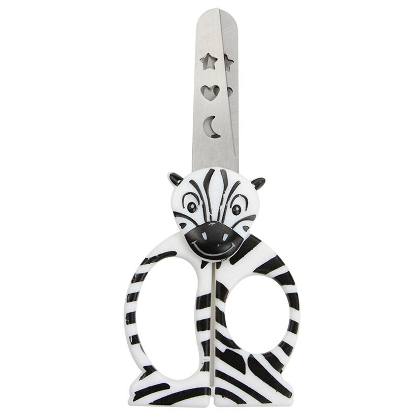 1Pc Cartoon Animal Mini Plastic Scissors DIY Art Paper Cutter Scrapbooking Stationery Scissors Office Students Safety Scissors: Zebra