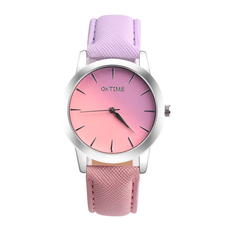 Luxe Vrouwen Horloges Student Meisje Casual Regenboog Horloge Multicolor Lederen Band Quartz Horloge Voor Dames Jurk # D