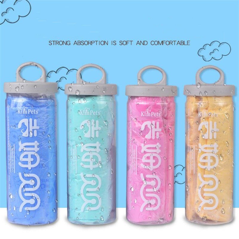 Serviette de bain multifonctionnelle pour animaux de compagnie, 64x43cm, en daim, peau de cerf, Super absorbante