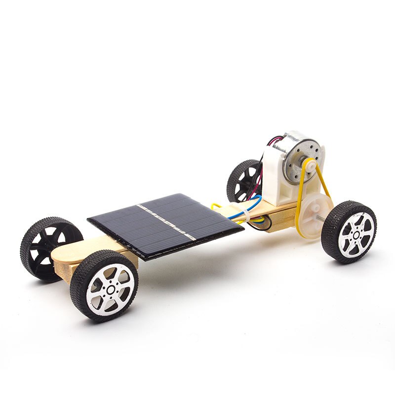 Solar toy car trolley Children's science experimental kit assembled energia sistema solar energy toys for children