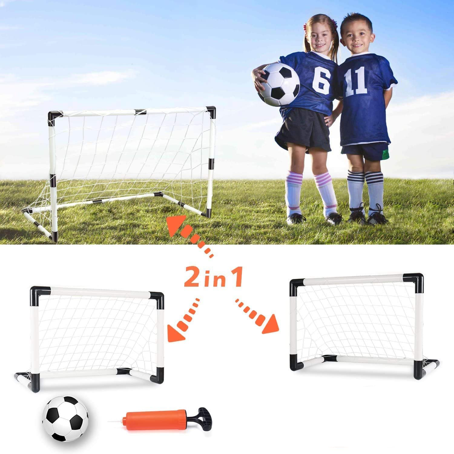 Juego de portería de fútbol para niños, fútbol y entrenamiento para deportes de interior, portería de fútbol al aire libre, juguetes para padres e hijos