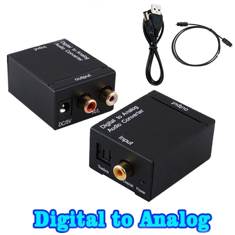 Digital to Analog Audio Converter Jack 2*RCA Amplifier Decoder Optical Fiber Coaxial Signal to Analog DAC Spdif Stereo