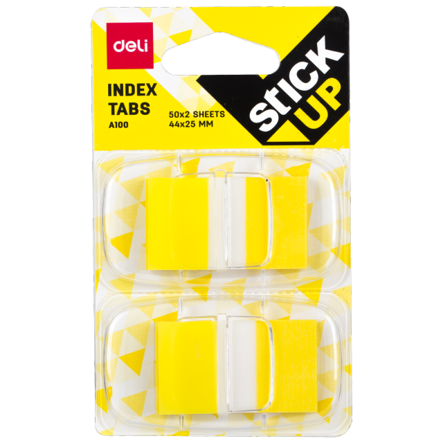 DELI Plastic Index Tabs 100stickers/Card Stationery Sticker Sign Here Planner Stickers Notepads Office School Supplies: Yellow