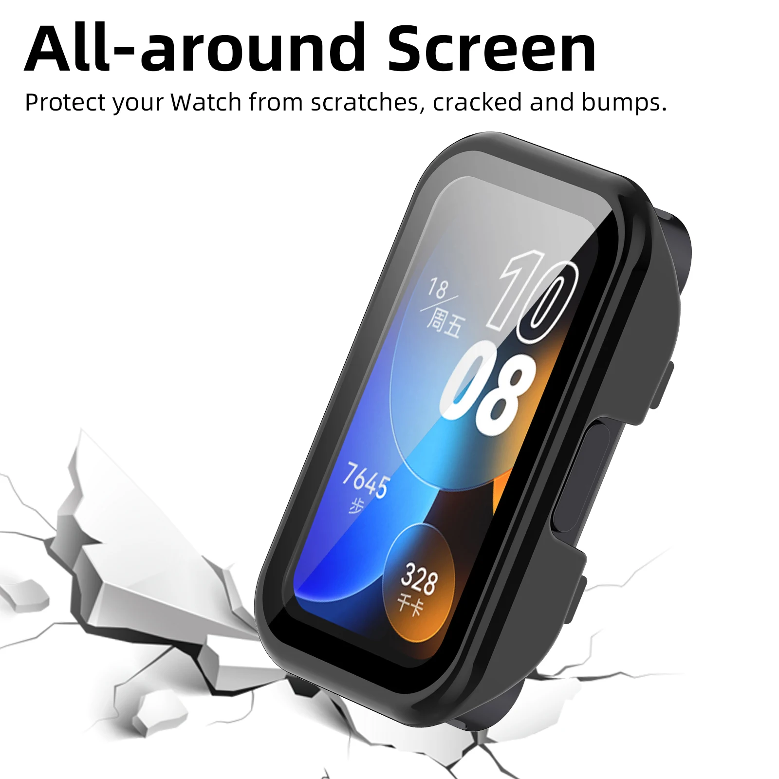 Glas + Case voor Huawei Band 10 9 8 Gehard Glas Screen Protector & Harde PC Beschermende Bumper voor Huawei Band 10/9/8 Accessoires