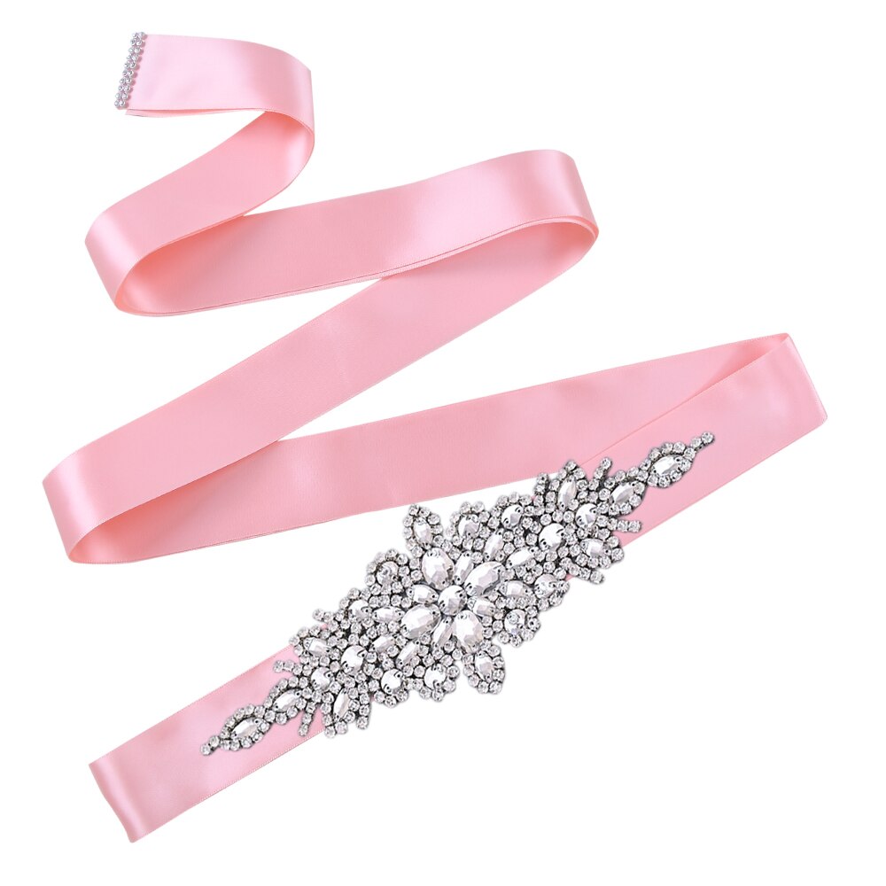 Topqueen  s01 brudebelte kvinner aftenkjole tilbehør perlebelte bredt rhinestone brudebelte brudebelte glitterbelte: Babyrosa