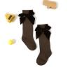 Calcetines con lazo a la para niñas, cómodos y elegantes, hasta la rodilla: Castaño / 0-3 years