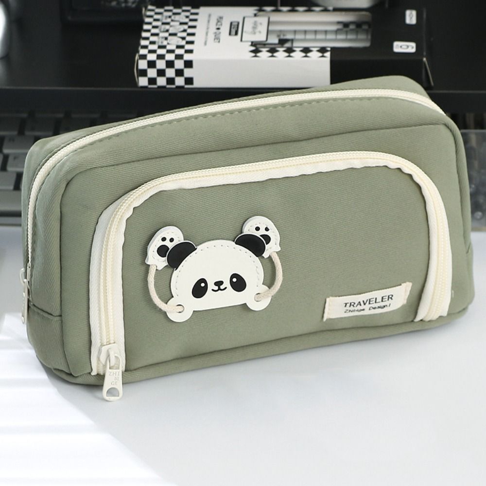 Large Capacity Pencil Bag Aesthetic Stationery Bag Pen Case Girls Zipper Pencil Pouch School Supplies: Burgundy