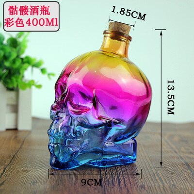 Nyår 1 stycke glas kork skalle flaska tätning vin lagring bubbla dispenser juice behållare halloween: A 1 stycken 400ml