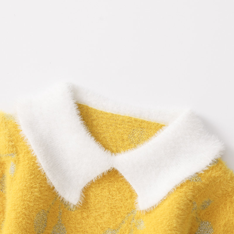 Maglioni per ragazze 2022 nuovo autunno inverno abito imitazione visone velluto lavorato a maglia abito ciliegia maglione carino ragazza bambino abiti invernali