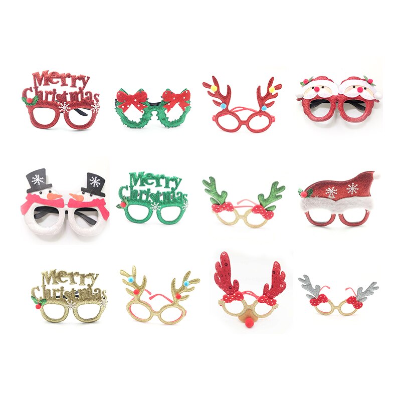 Christmas Photo Booth Prop Happy Year Christmas Photo Frame Props Wedding Christmas Party Decoration Decor Kids