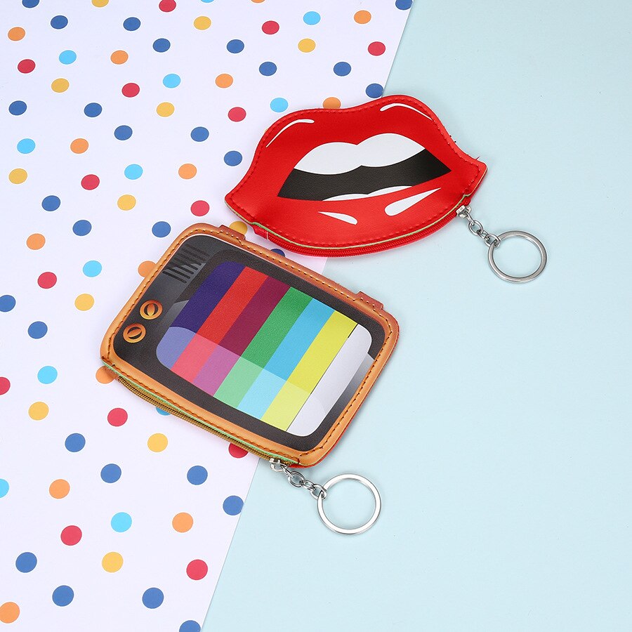 Dessin animé Mini porte-monnaie petit zéro portefeuille pochette porte-clé femmes enfants filles Kawaii porte-carte d'argent changement sacs à main 5 pièces