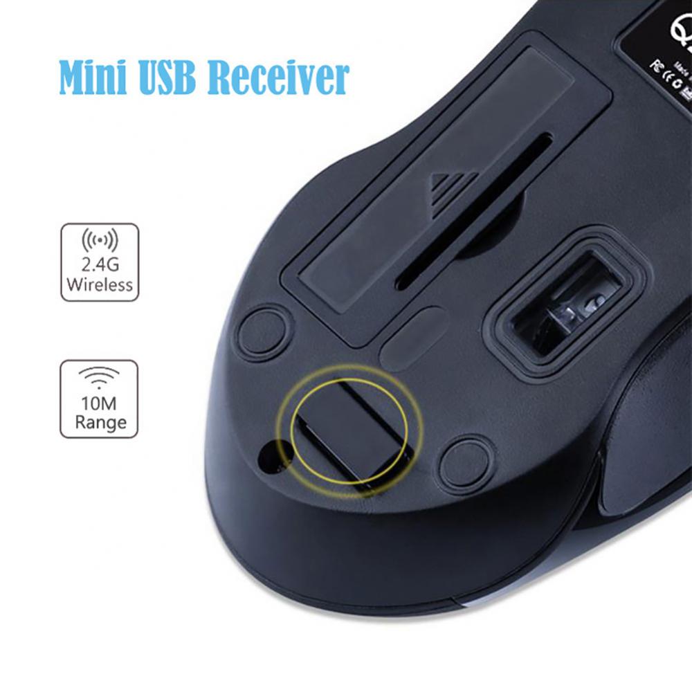 Q2 Mouse Wireless ottico da 1200DPI con Design simmetrico per Computer portatile