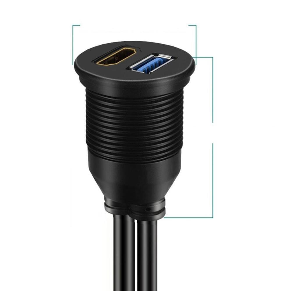 USB 3.0 en HDMI naar HDMI + USB3.0 AUX uitbreiding dashboard waterdichte auto voor embedded montage kabels
