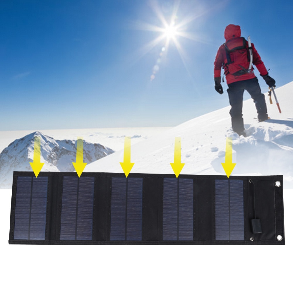 20W Waterdichte Opvouwbare Zonnepaneel Zonne-energie Oplader Usb-uitgang Voor Bergbeklimmen Reizen Noodzaak