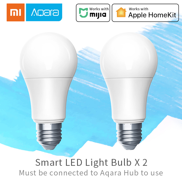 Xiao Mi Aqara Smart Lamp Instelbare Kleurtemperatuur Led Licht 9W 806lum Lamp Voor Mi Jia Smart Home Werk met Mi Aqara Hub: LED bulb X 2