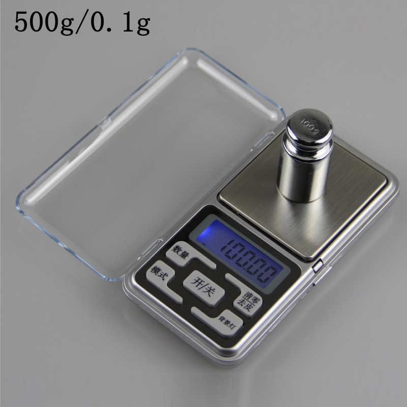 Mini Básculas Digitales Libra Balanza de alta precisión balanza electrónica de precisión joyería báscula de peso 500g 0,01g báscula Digital: 500g 0.1g