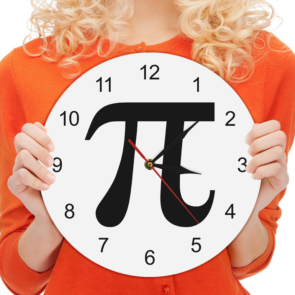 Mathematical Sign Pi 3.14 Life of Pi Minimalist Math Wall Clock Math Chic 3D Pi Symbol Geek Pi 3.14 Silhouette Wall Clock