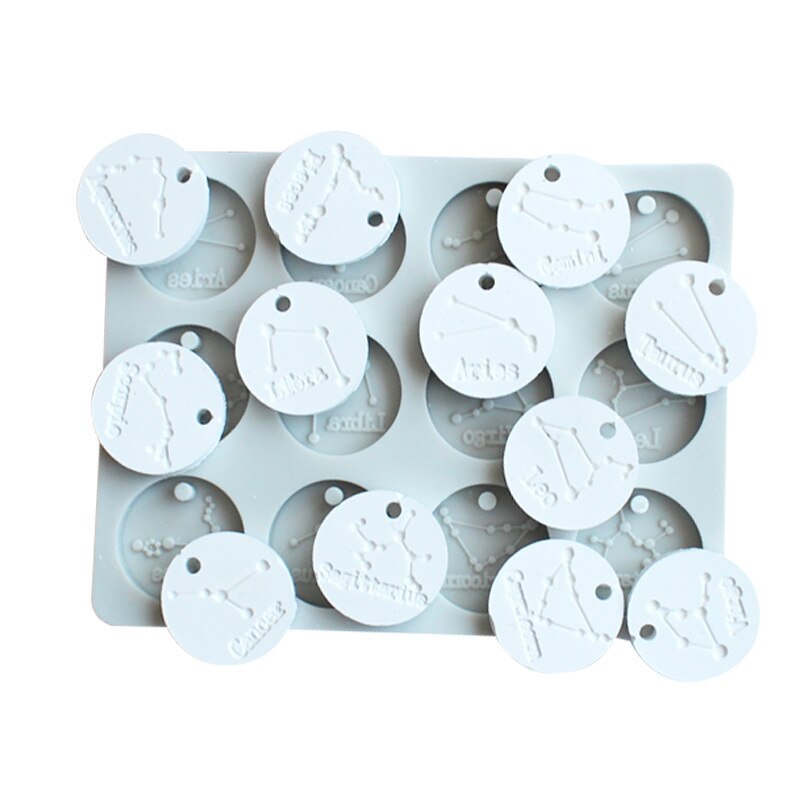 12 Constellation Liquid Silicone Mold Soft Clay Epoxy Resin Plaster Decoration Modeling Tool Concrete Formas De Silicone