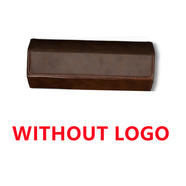 Urrulleboksarrangør luksus håndlavet 3 slots ur rejseetui holder til mænd ure display smykker armbånd opbevaring: Brun - intet logo