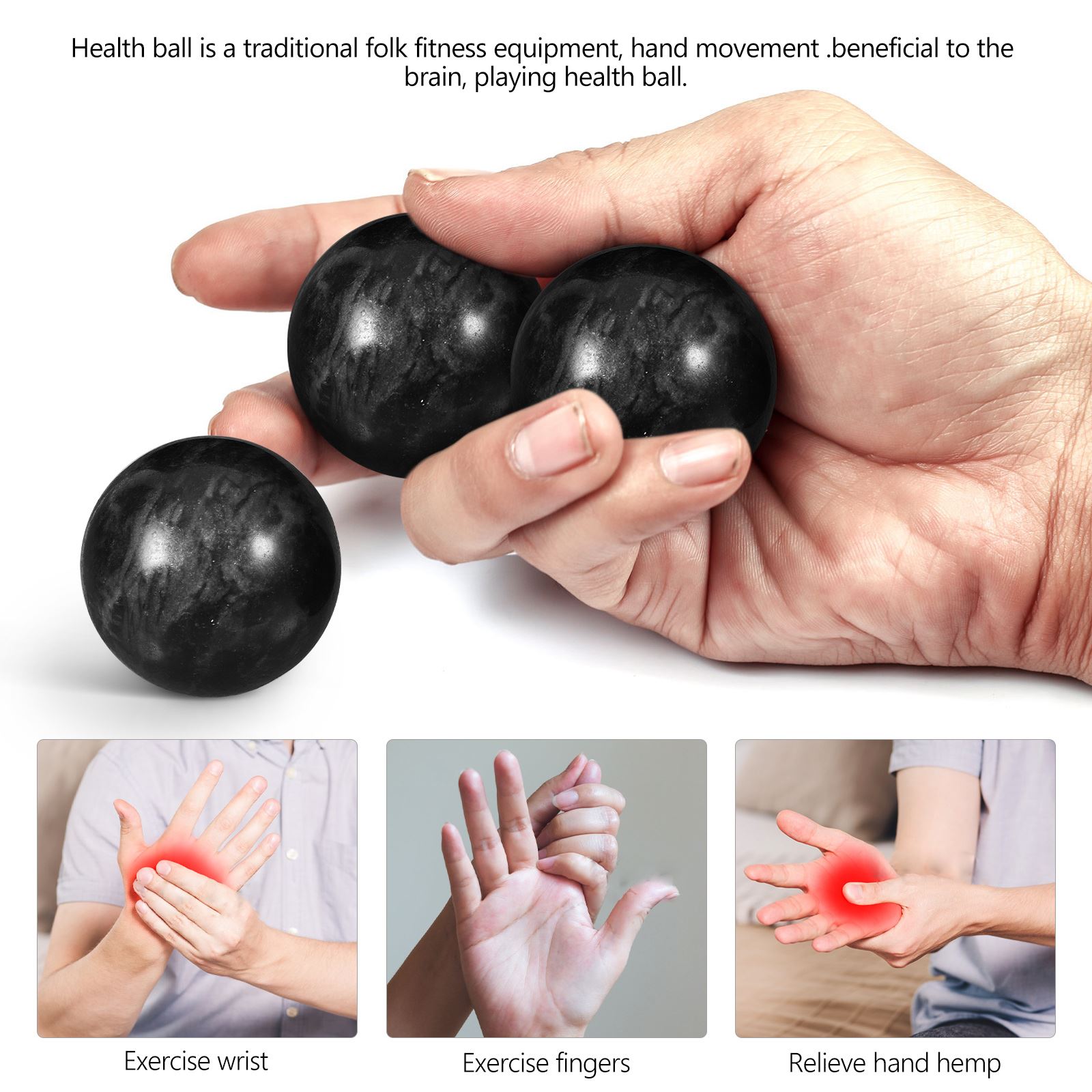 Stress Balls For Adults Balls Jade Hand Chinese Health Baoding Meditation Exercise Hands Relief Relax Sets Zen