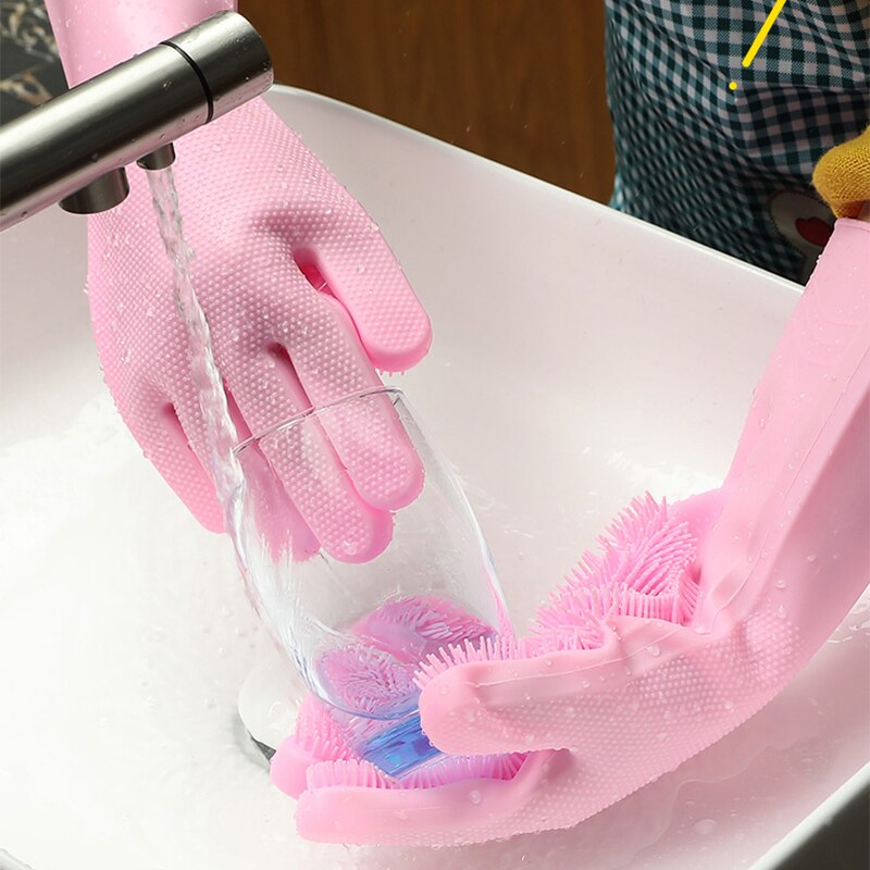 Schoonmaken Handschoenen Keuken Siliconen Schotel Scrubber Handschoen Magic Dish Washing Glove Voor Huishoudelijke Scrubber