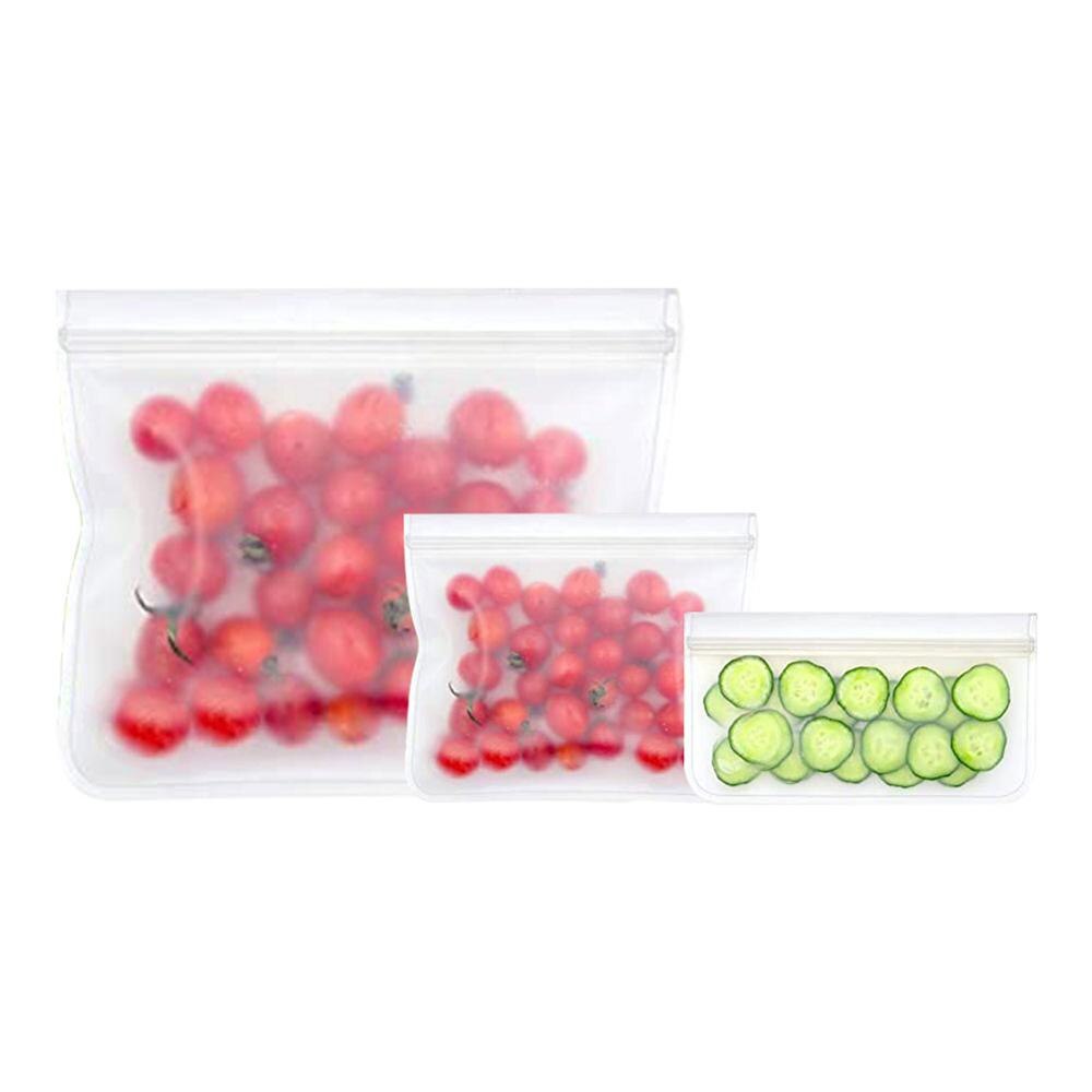 12PCS Reusable Food Preservation Bags Sealable Refrigerator Food Storage Bags Fruit and Vegetable Sealed Bags Food Packaging Bag