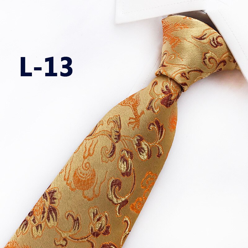 Classic Silk Mens Ties China Mascot Neckties 8cm Chinese Dragon Ties for Men Formal Business Wedding Party Gravata: L-13