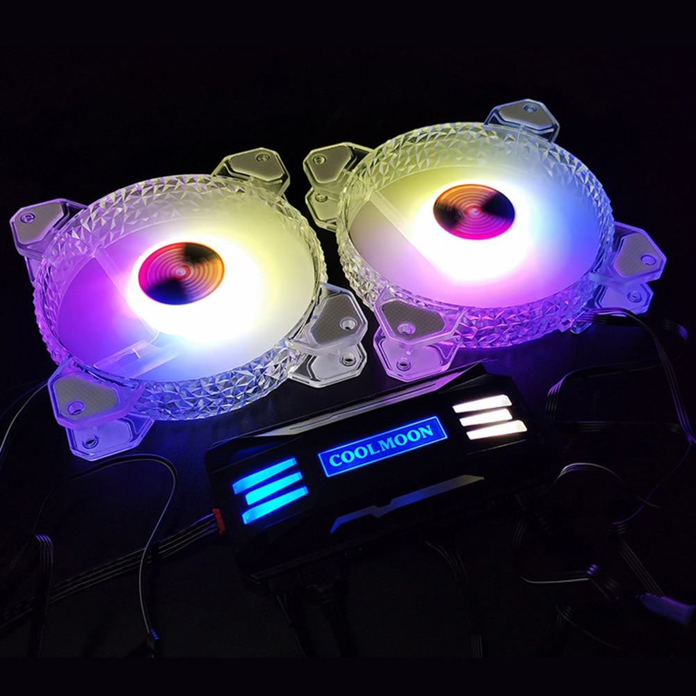 Coolmoon rgb pc kølesystem controller 4 pin pwm 5v 3 pin argb kølevifte smart intelligent fjernbetjening til pc case chassis