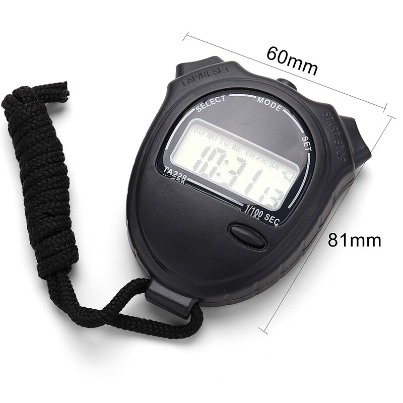 Cronómetro y cronómetro Digital ABS, cronómetro Digital con pantalla LCD de mano y cadena para entrenadores de Fitness, 1 unidad