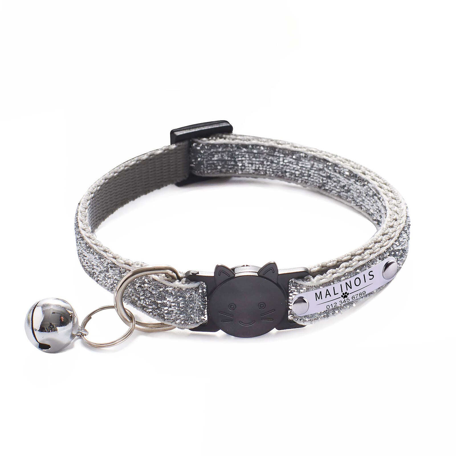 Collar brillante para gato, correa ajustable para el cuello, accesorios para mascotas, letras personalizadas perros mascotas collar perro arnes perro arnes perro pequeño mascotas perros accesorios collar para perro sum: 11