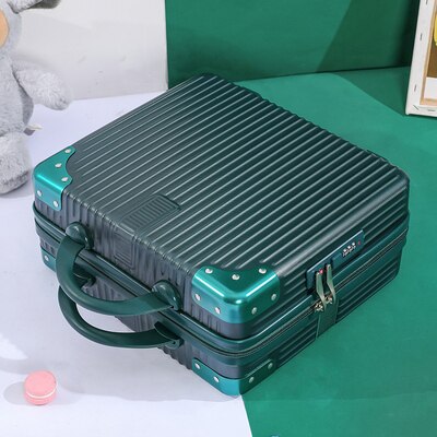 14/16/17Inch Koffer Met Codeslot Laptop Case Dames Cosmetische Handtas Hoge Kleine Opslag case Voor Korte Trips: green / 14"