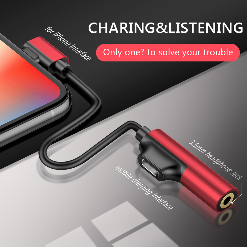 ! ACCEZZ Voor Apple 3.5mm Koptelefoon Adapter Voor iphone X 8 7 Plus XS MAX XR Luisteren Opladen Jack Connector AUX Splitter Kabel